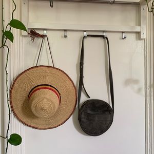 BAGGU Gray Suede Circle Purse